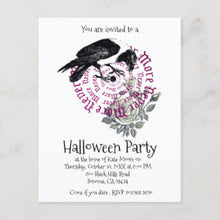 Halloween Invitation Card - Gothic Never More Raven Halloween Party Invitation