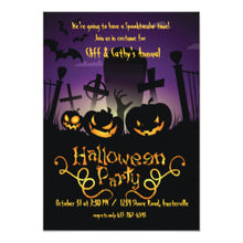 Graveyard Antics Halloween Invitation