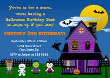 Halloween Birthday Invitation Blue