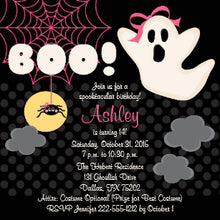 Halloween Invitation Card - Halloween Birthday Pink Ghost Invitations