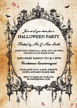 Halloween Black Gothic Spider Frame Party Invite