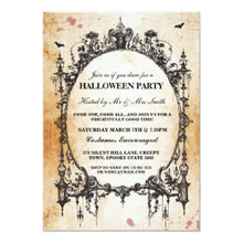 Halloween Invitation Card - Halloween Black Gothic Spider Frame Party Invite