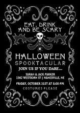 Halloween Invitation Card - Halloween Black White Party Invitation