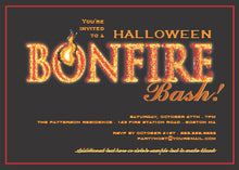 Halloween Bonfire Bash On Fire Party Invitation