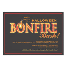 Halloween Invitation Card - Halloween Bonfire Bash On Fire Party Invitation