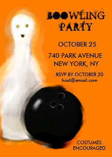 Halloween Invitation Card - Halloween Bowling Party Invitations