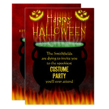 Halloween Costume Party Cauldron Fire Invitation