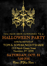 Halloween Gold Chandelier Invitation