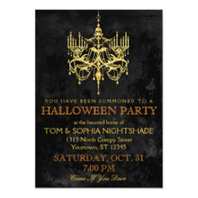 Halloween Invitation Card - Halloween Gold Chandelier Invitation