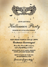 Halloween Gothic Mask Masquerade Party Invite