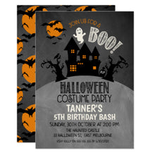 Halloween Invitation Card - Halloween Haunted Castel Birthday Invitation