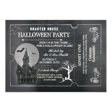 Halloween Invitation Card - Halloween House Party Invite Horror Chalk Ticket