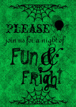 Halloween Invitation In Bright Green