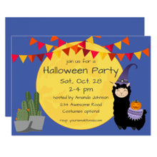 Halloween Invitation Card - Halloween Llama Party Invitation