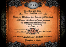 Halloween Orange Black Gothic Together Reception Invitation