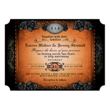 Halloween Invitation Card - Halloween Orange Black Gothic Together Reception Invitation