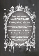 Halloween Party Black Gothic Spider Frame Invite