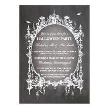 Halloween Invitation Card - Halloween Party Black Gothic Spider Frame Invite