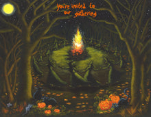 Halloween Party Invitations Bonfire Witches Invitation