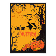 Halloween Party Invite Scary Witch And Pumpkins