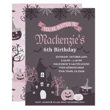 Halloween Invitation Card - Halloween Pink And Black Invitation