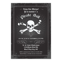 Halloween Invitation Card - Halloween Pirate Party Invitation
