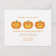 Halloween Pumpkin Carving Party Postcard Invite