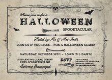 Halloween Skull Invite Gothic Costume Bats Party