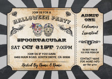 Halloween Sugar Skulls Ticket Party Invitation