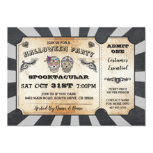 Halloween Invitation Card - Halloween Sugar Skulls Ticket Party Invitation