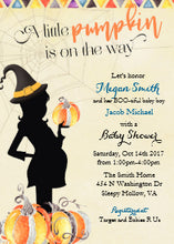 Halloween Invitation Card - Halloween Theme Witch Baby Shower Invitation
