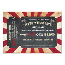 Halloween Ticket Party Invitation Circus Scare