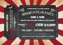 Halloween Invitation Card - Halloween Ticket Party Invitation Circus Scare