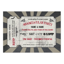 Halloween Invitation Card - Halloween Ticket Party Spooktacular Invite Spooky