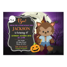 Halloween Werewolf Birthday Invitation
