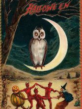 Halloween Witch And Devil Invitation Postcard