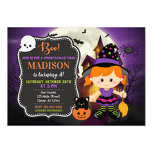 Halloween Invitation Card - Halloween Witch Birthday Invitation