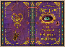 Halloween Witches Magic Spell Book Eyeball Spider Invitation