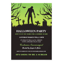 Halloween Zombie Party Spooky Graveyard Invitation