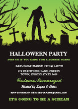 Halloween Invitation Card - Halloween Zombie Party Spooky Graveyard Invitation