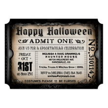 Happy Halloween Ticket Invitation