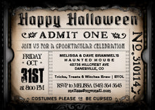 Halloween Invitation Card - Happy Halloween Ticket Invitation