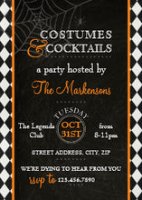 Harlequin Halloween Invitation Orange Invitation