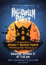 Haunted House Bats Graveyard Halloween Party Invitation