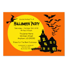 Halloween Invitation Card - Haunted House Halloween Party Invitation