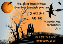 Halloween Invitation Card - Haunted Scene 3x5 Haunted House Invite