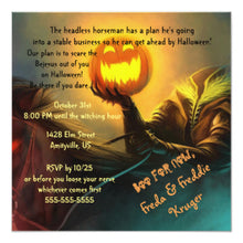 Halloween Invitation Card - Headless Horseman Halloween Party Invitation