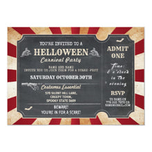 Halloween Invitation Card - Helloween Halloween Party Circus Horror Ticket Invitation