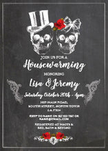 Housewarming Rose Skulls Invite Chalk Halloween