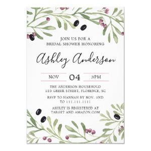 Italian Tuscan Bridal Shower Invitation